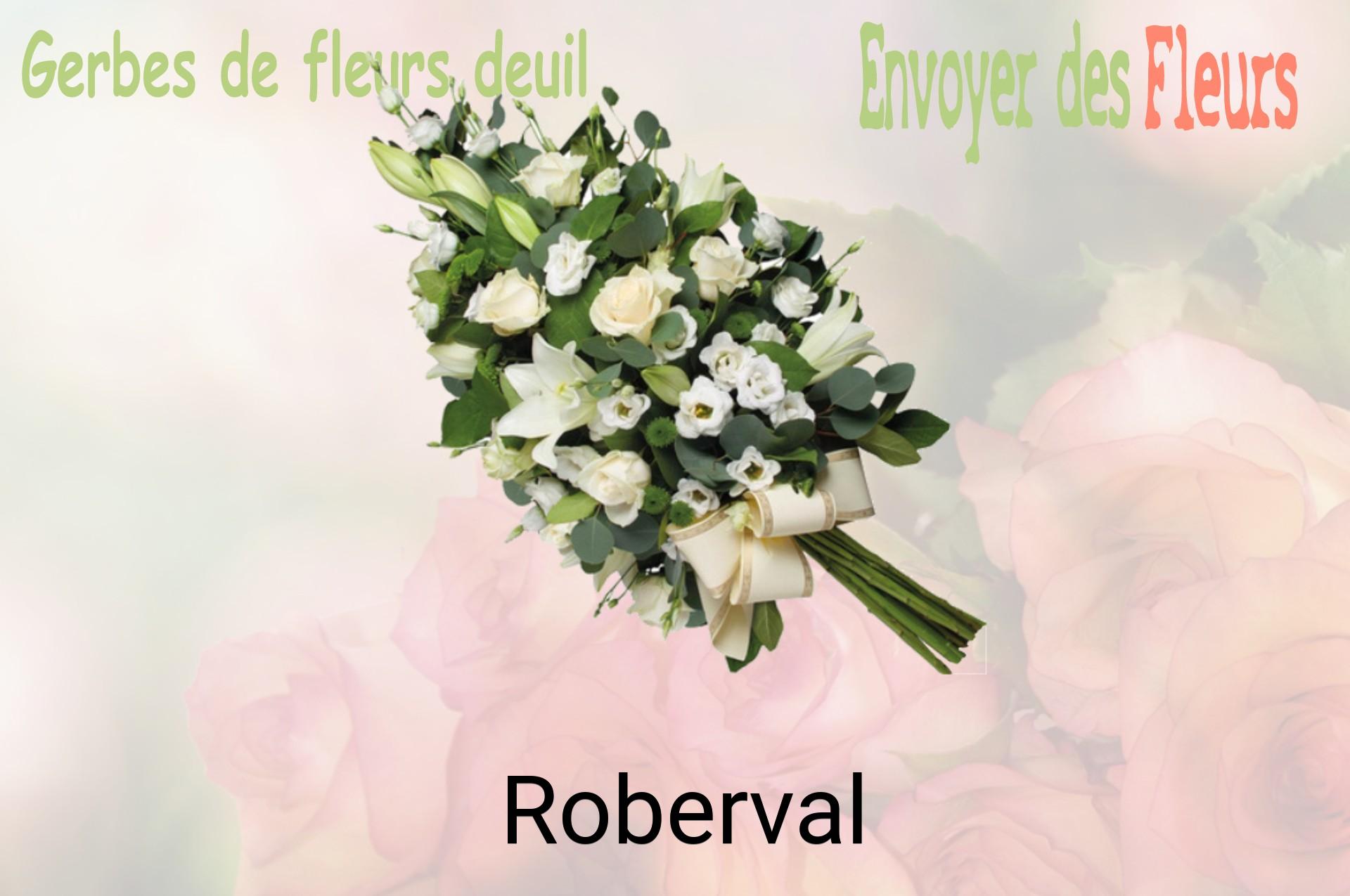 Gerbe de fleurs de deuil livrée à Roberval